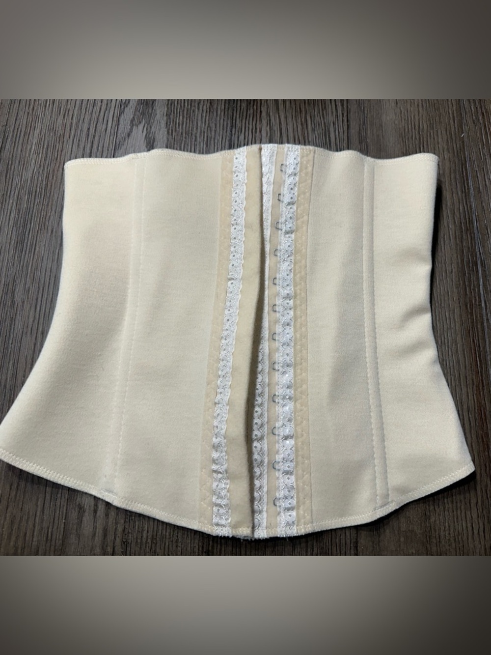 Vedette Ivory Lace-Trim Waist Cincher Corset - Size 34